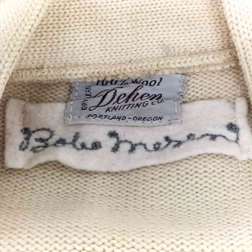 Dehem 50-60s フェルトワッペン レタードカーディガン メンズ